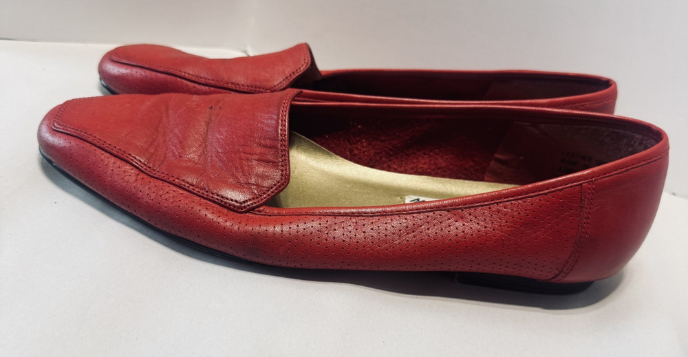 Classic Women's Red Leather Loafers
